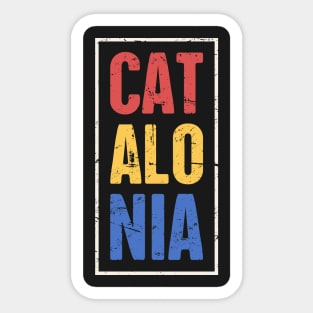 Retro Distressed Independence For CATALONIA Sticker